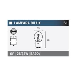 LAMPARA BILUX 6V25/25W