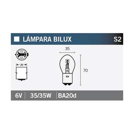 LAMPARA BILUX 6V35/35W