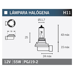 LAMPARA HALOGENA H11