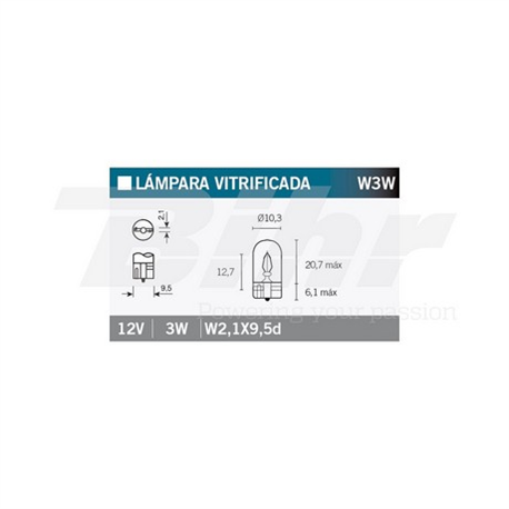 LAMPARA W3W 12V3W
