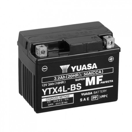 BATERIA MOTO YUASA YTX4L-BS COMBIPACK (CON ELECTROLITO)